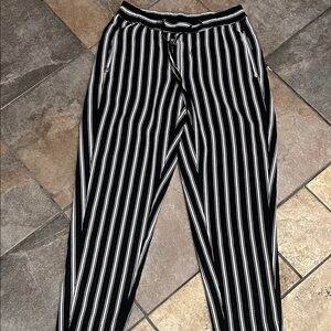 H&M Black and White Striped Joggers